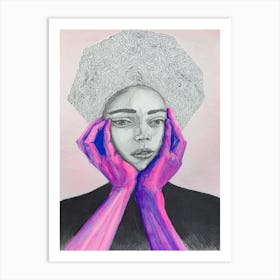 Portrait of a Woman in Thought 1 Art Print