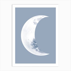 Blue Crescent Moon Art Print
