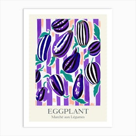 Marche Aux Legumes Eggplant Summer Illustration 1 Art Print