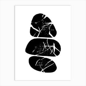 Black And White Rocks 2 Art Print