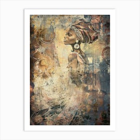 African Ethnic Tribal Illustration Art 01 Art Print