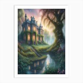 Abandoned Riverside Manor Print Art Print