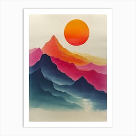 Sunrise Over The Mountains 2 Art Print