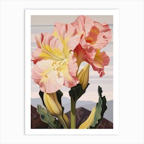 Amaryllis 3 Flower Painting Art Print