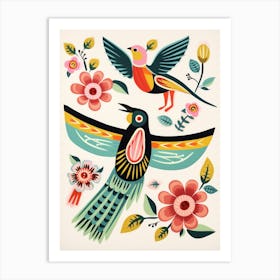 Folk Style Bird Painting Hummingbird 1 Art Print