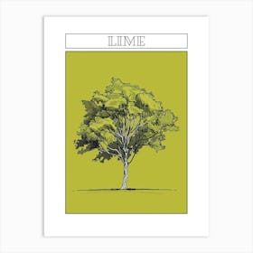 Lime Tree Minimalistic Drawing 3 Poster Art Print