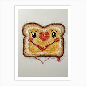 Heart Shaped Toast Art Print