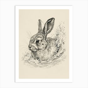 Rhinelander Rabbit Drawing 3 Art Print