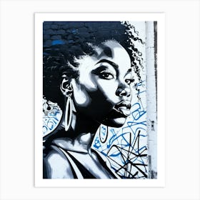 Graffiti Mural Of Beautiful Black Woman 132 Art Print