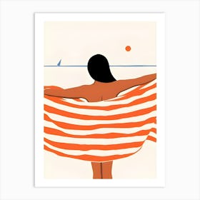 Woman On The Beach Art Print