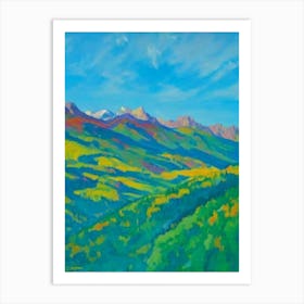 Écrins National Park France Blue Oil Painting Art Print