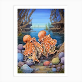 Octopus Exploring Surroundings 4 Art Print