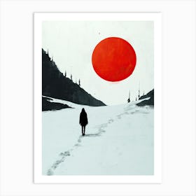 Red Sun,Boho Art Print