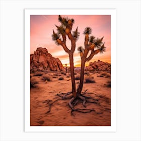  Photograph Of A Joshua Trees At Dusk In Desert 3 Art Print