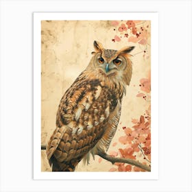 Philipine Eagle Owl Japanese Painting 5 Art Print