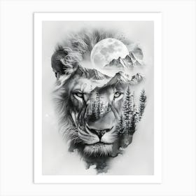 Lion In The Mountains Art Print