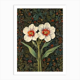 William Morris Two White Flowers Art Print