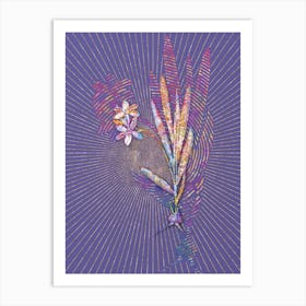 Geometric Gladiolus Plicatus Mosaic Botanical Art on Veri Peri n.0196 Art Print