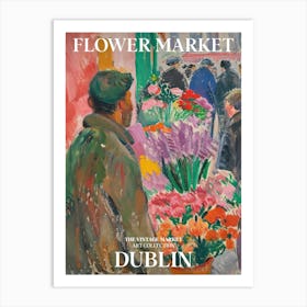 Vintage Flower Market Painting Dublin 3 Art Print