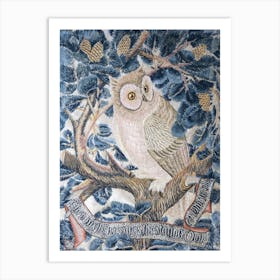 Owl Embroidery, George Jack Stitched By Annie Jack Art Print