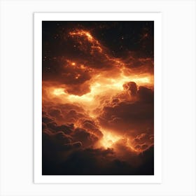 Cloudy Night Sky Art Print