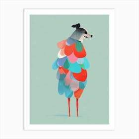 Dog With Feathers Art Print