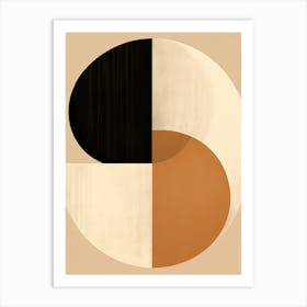 Beige Geometric Villach Velocity Art Print