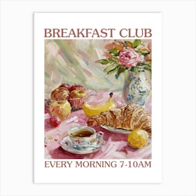 Breakfast Club Bread, Croissants And Fruits 1 Art Print