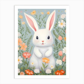 Bunny In Flowers 1 Art Print