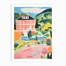 The Homestead   Hot Springs, Virginia   Resort Storybook Illustration 4 Art Print