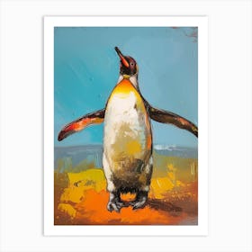 Galapagos Penguin Salisbury Plain Colour Block Painting 3 Art Print