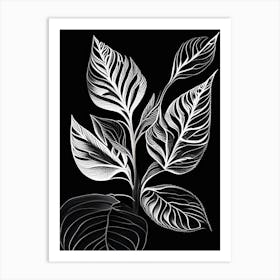 Wild Indigo Leaf Linocut Art Print