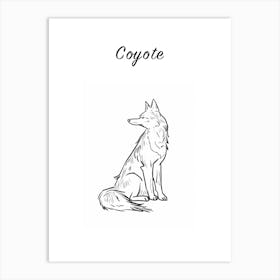 B&W Coyote Poster Art Print