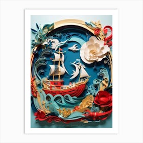 Ship In The Sea 1 Art Print