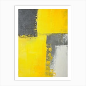 Grey And Yellow Abstract Art Print