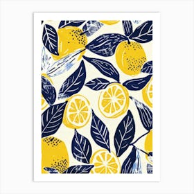 Lemons And Leaves 2 Art Print