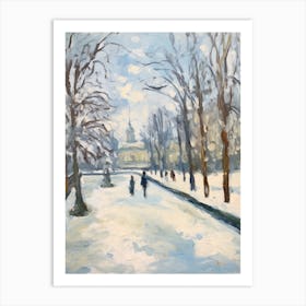 Winter City Park Painting Schnbrunn Palace Gardens Vienna 2 Art Print