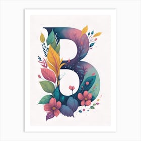 Colorful Letter B Illustration 8 Art Print