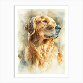 Golden Retriever Watercolor Painting 1 Art Print