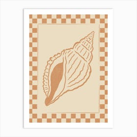 Seashell 05 with Checkered Border Art Print