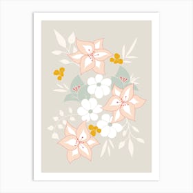 Flower Arrangement In Pastel Art Print