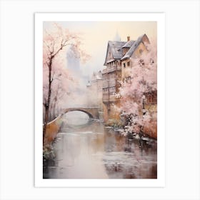 Dreamy Winter Painting Strasbourg France 3 Art Print