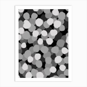 Black And White Dots Abstract Art Print