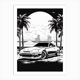 Toyota Supra Tropical Drawing 4 Art Print