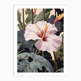 Flower Illustration Hibiscus 2 Art Print