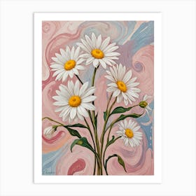 Daisy Swirls no1 Art Print