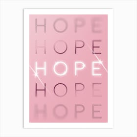 Motivational Words Hope Quintet in Pink Art Print