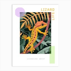 Lizard Modern Gecko Illustration 6 Poster Art Print