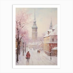 Dreamy Winter Painting Tallinn Estonia 4 Art Print