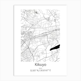 Kikuyo,Japan Minimalist Map Art Print